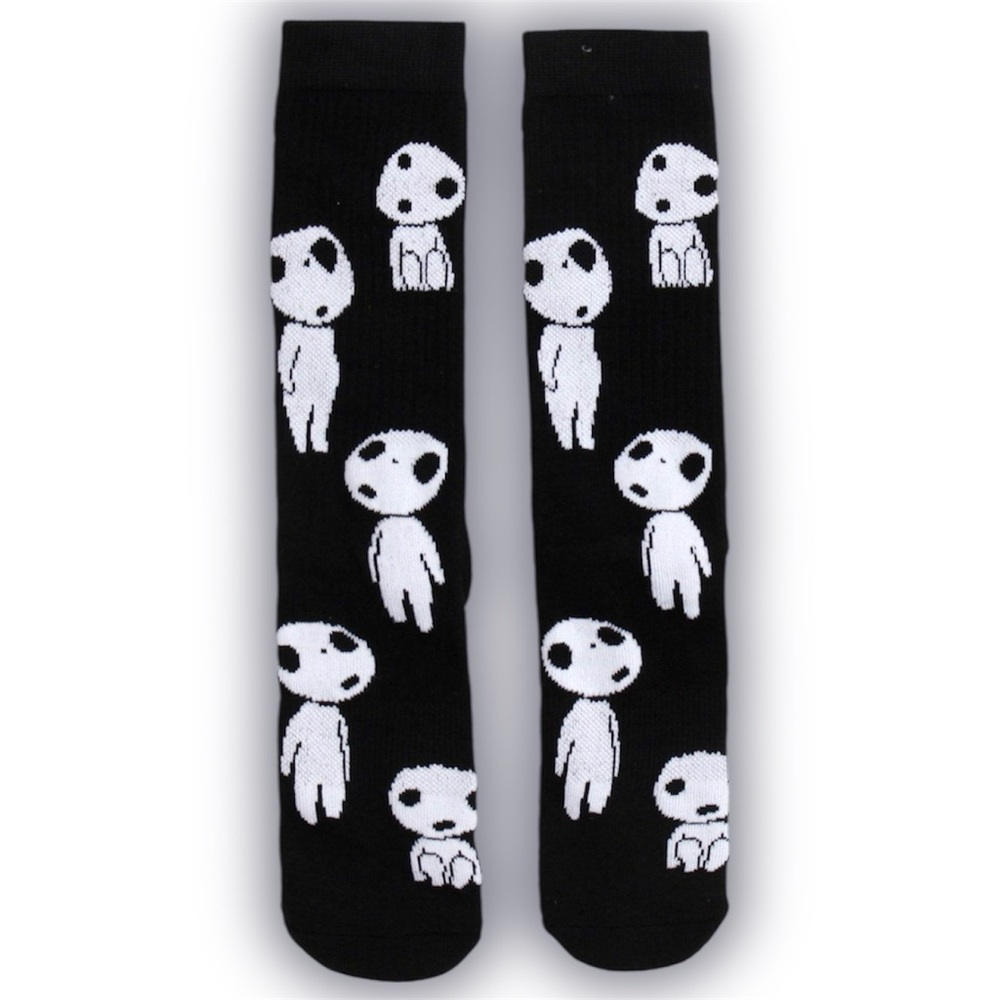 Studio Ghibli Princess Mononoke Kodama Allover Print Crew Socks